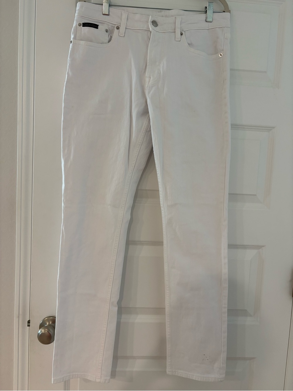 Calvin Klein Men's Slim Fit White Jeans